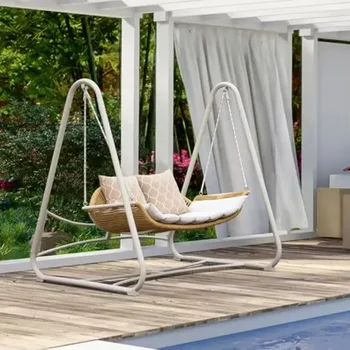 Luxury 2 Seat Classic Canopy Swing Modern Garden Courtyard Hotel Park Villa - Hot ** Soft Mat Swing