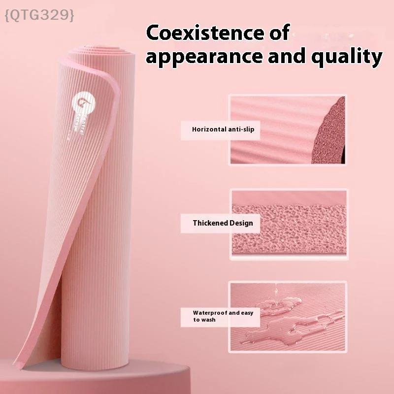 【O】 سجادة يوجا سميكة غير قابلة للانزلاق مقاس 10 مم |   بساط لياقة وتمارين اللياقة البدنية عالي الكثافة من مادة TPE لصالة الألعاب الرياضية المنزلية والبيلاتيس والجمباز