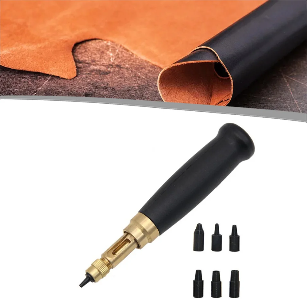 Perfurador de vários tamanhos com 7 pontas de 0,0 mm a 4 mm para artesanato em couro e perfuração de cinto de metal com remoção eficiente de viros