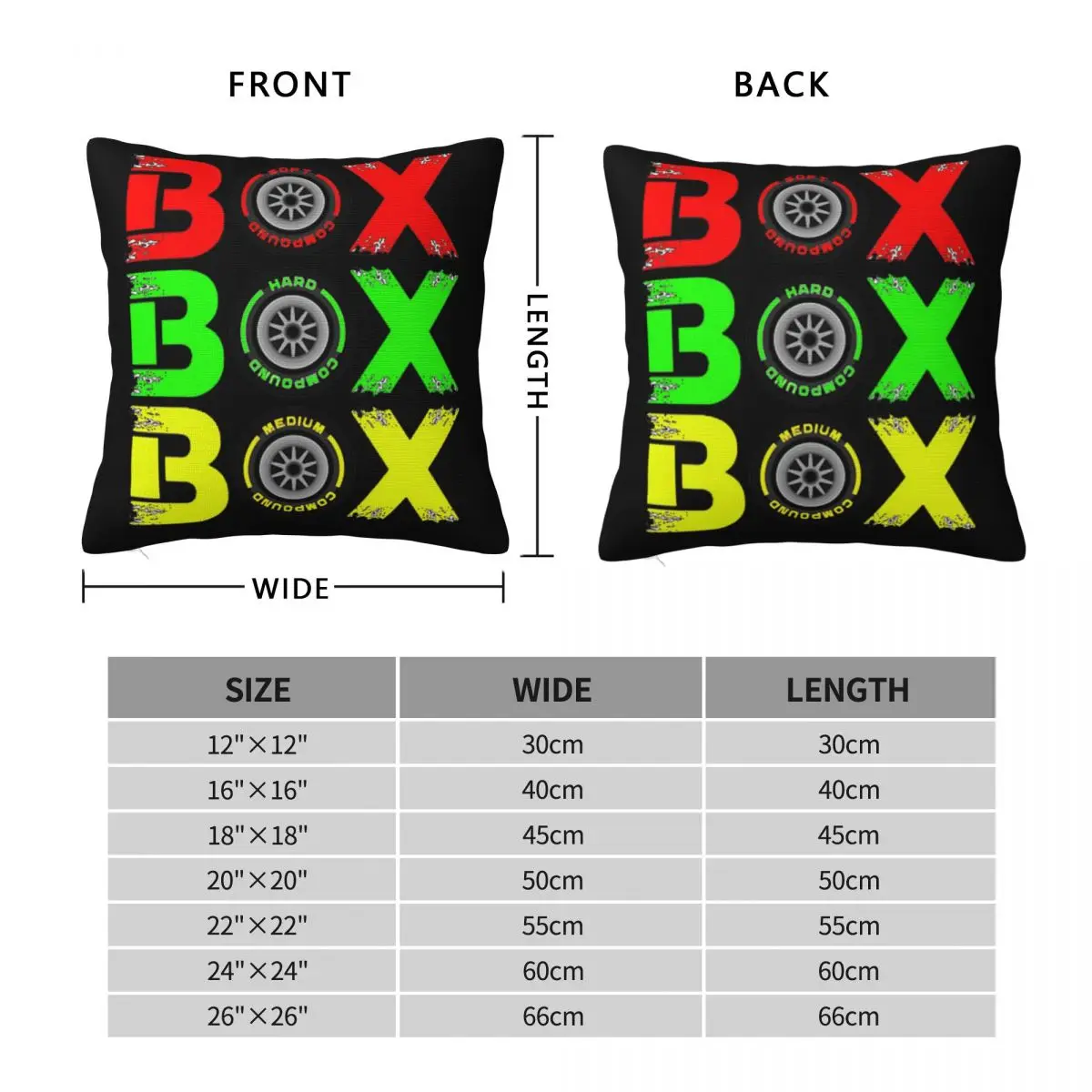 Box Box Box F1 Square Pillowcase Pillow Cover Polyester Cushion Zip Decorative Comfort Throw Pillow for Home Bedroom