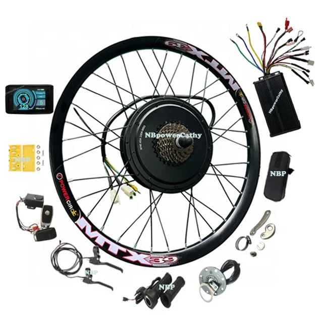 Kit Turbo MXUS 3K 142mm Dropout 3000W Hub Drive dengan Motor XF40 45H V3, Kontroler Gelombang Sinus 60A UKC1+, Layar Warna, dan Freewheel 7S