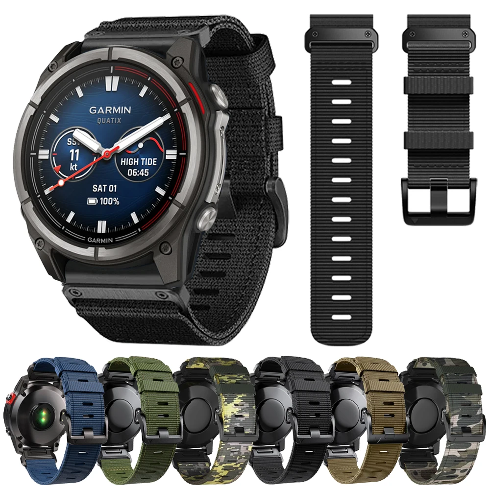 22 مللي متر 26 مللي متر حزام ساعة رياضية من النايلون لـ Garmin Fenix E 8 7 7X Pro 6 6X 5 5X/Enduro 3 2/Epix/Tactix 8 أساور سريعة الإصدار
