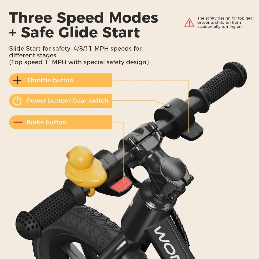 Electric Balance Bike for Balance Bike for Ages 3-5 150W Toddler Balance Bikes with12 inch Pneumatic Tire Adjustable Seat Elect