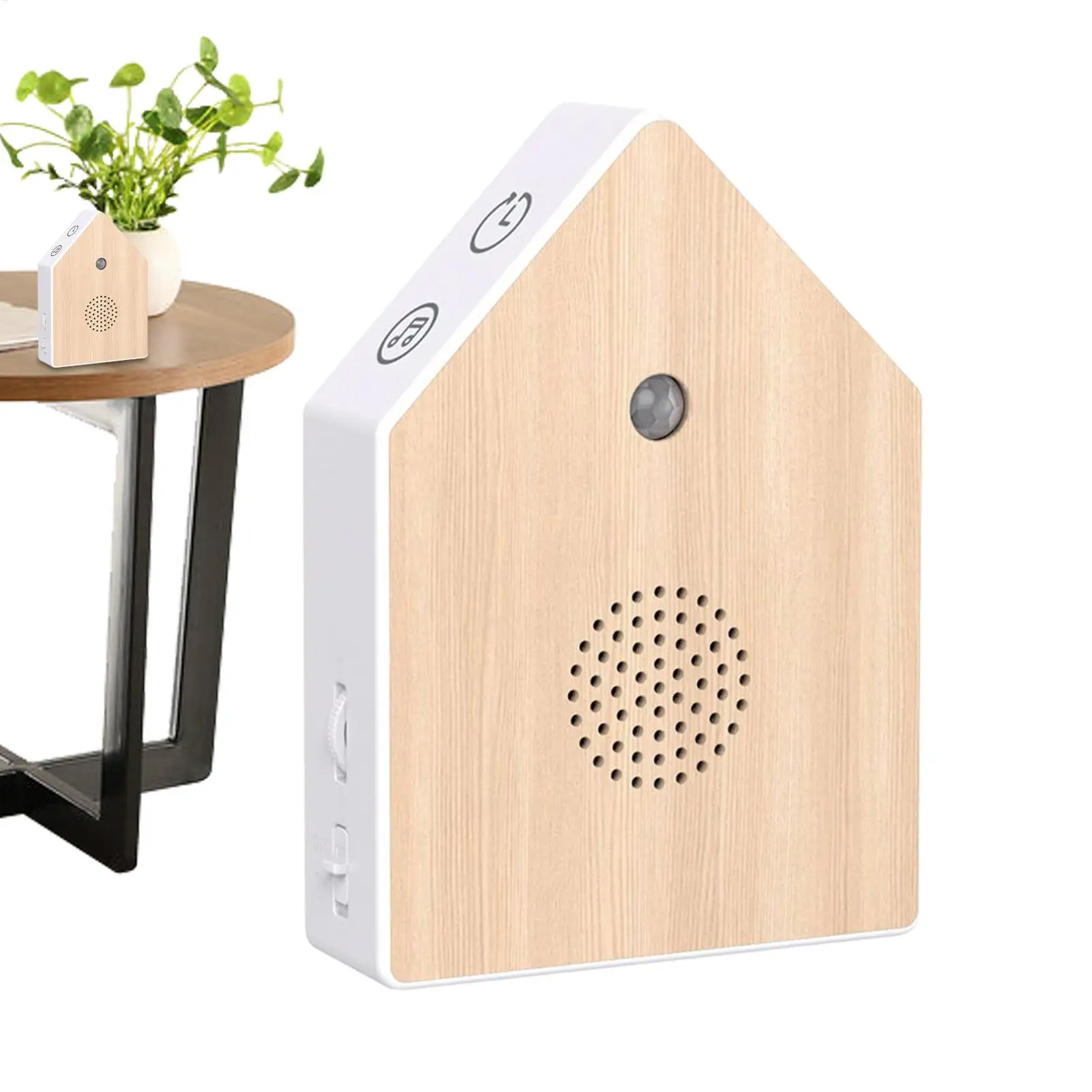 Máquina portátil de sonido blanco con canto de pájaros, caja de música con canto de pájaros, dispositivo de sonido natural relajante con sensor de movimiento, sensible al tacto