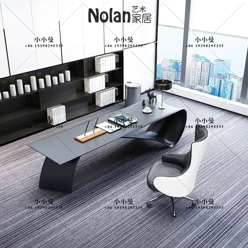 High-end fiberglass integrated special-shaped front desk entrance business negotiation table