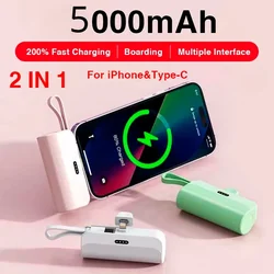 5000mAh Mini Portable Power Bank External Battery Plug Play Power Bank Type C Fast Effective Charger For iPhone Samsung Huawei