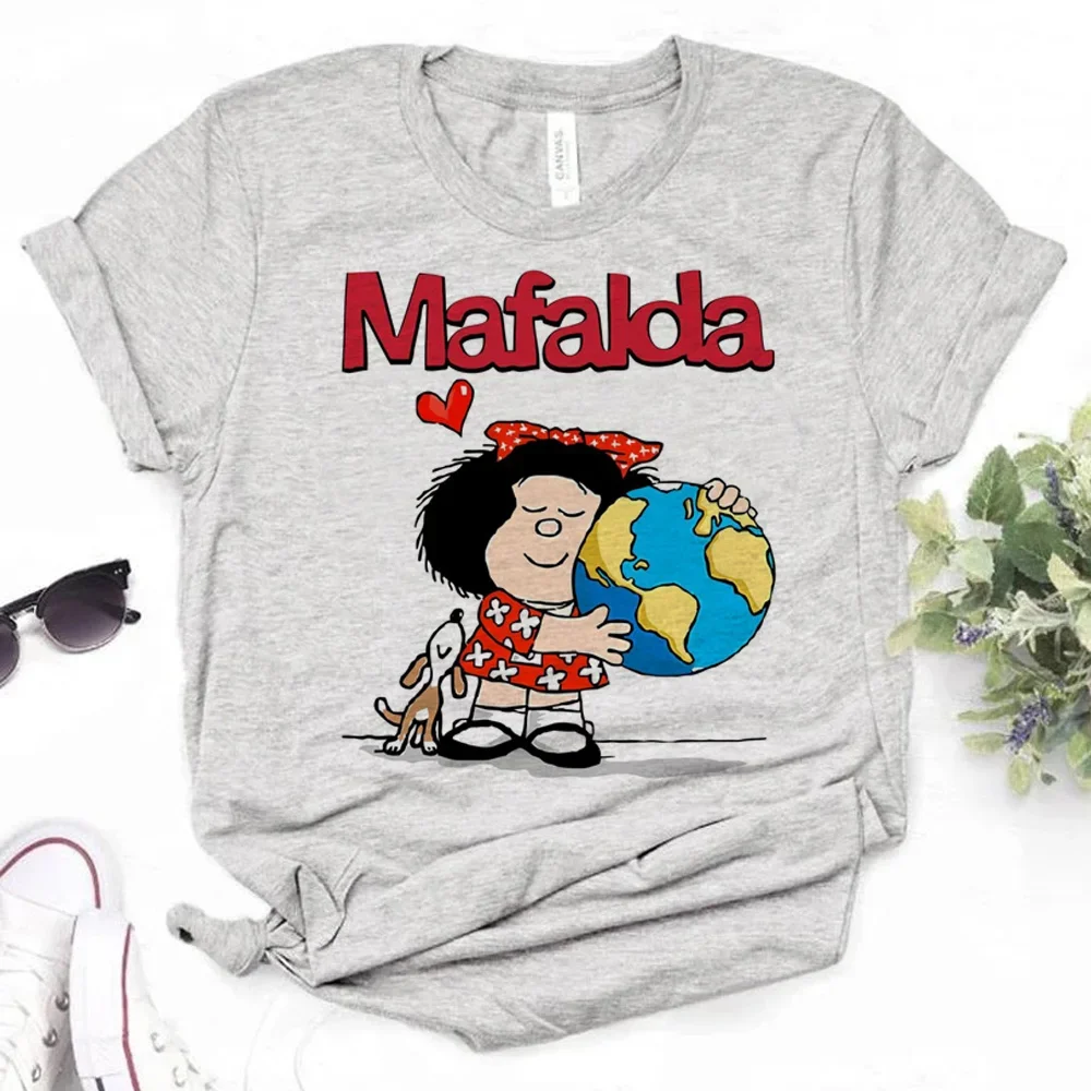 Mafalda T-shirts Women Harajuku Manga Japanese Top Girl Japanese Clothing