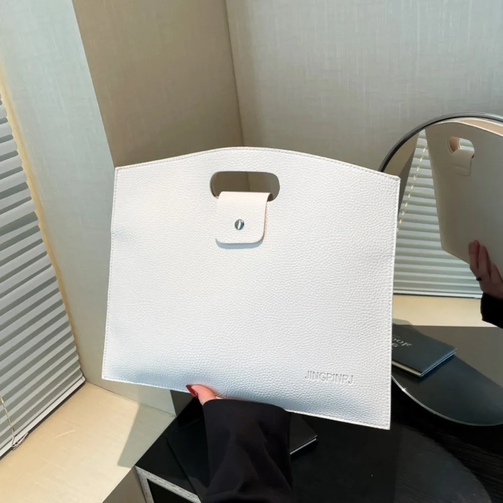 Borsa tote per documenti da ufficio casual in PU Borsa per laptop in tinta unita Borsa per computer Borsa per file di grande capacità per esterni