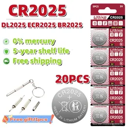 20PCS 150mAh CR2025 Coin Cells Batteries CR 2025 DL2025 BR2025 LM2025 ECR2025 3V Lithium Button Battery For Watch Remote Key