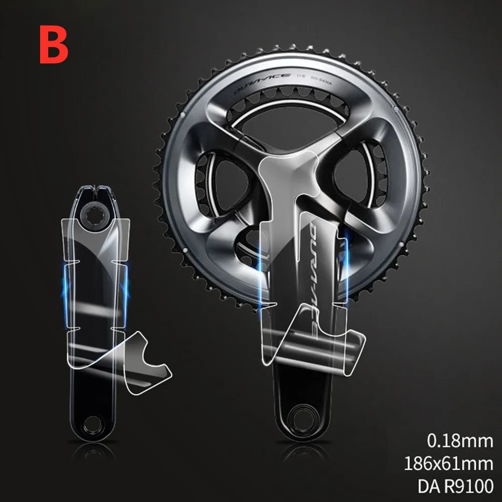 3 Sheets MTB Bicycle Crank Sticker Clear Cover Film For RAM/SHIMAN0 Road Bike Tooth Plate Anti-collision Stickers