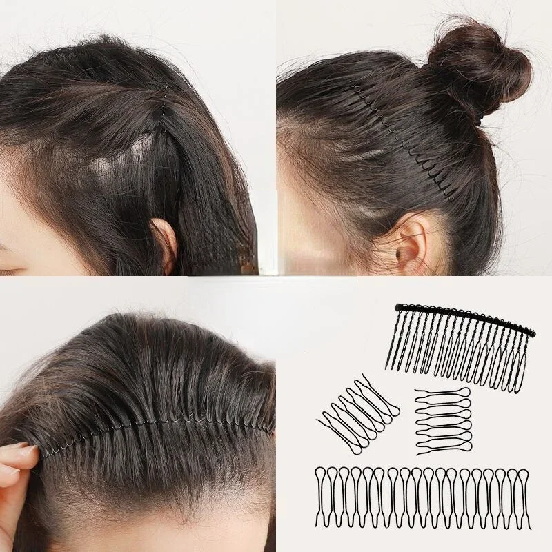 Invisible Seamless Broken Hair Hairpin Adult Tiara Tools Roll Curve Needle Bangs Insert Comb Professional Styling Accessories