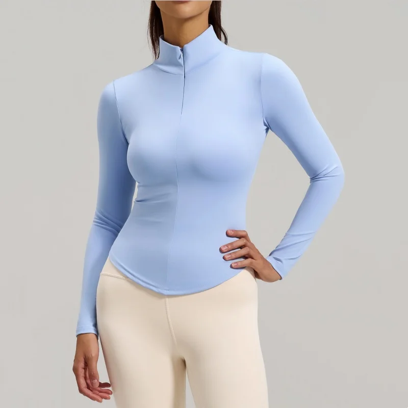 Long Sleeve Sports Jacket Women Zip Fitness Yoga Shirt Autumn Warm Gym Top Activewear Running Coats Workout Clothes for Cycling