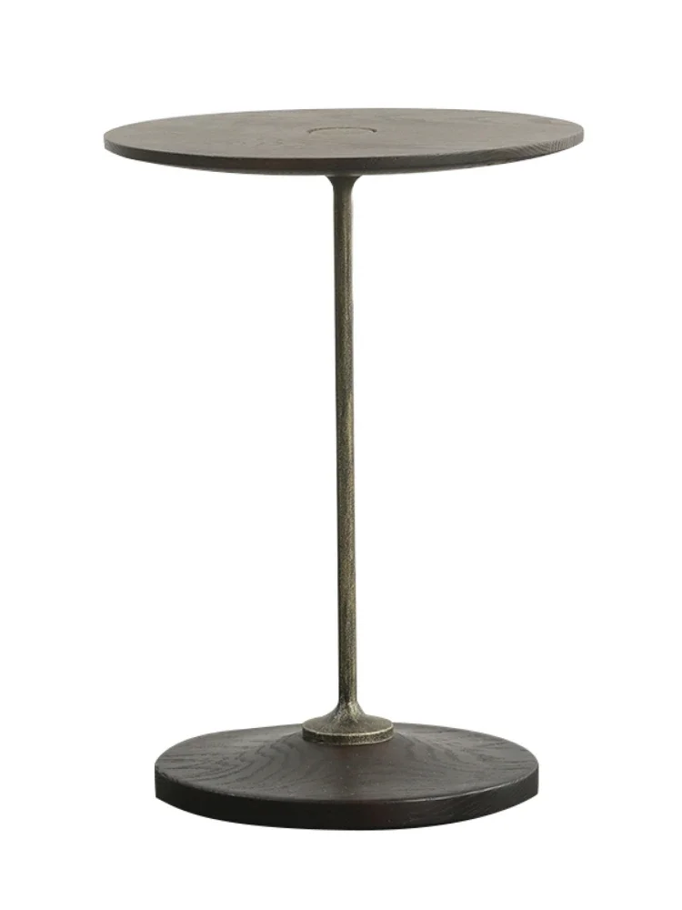 Tea table: Nordic imported solid wood furniture, oak, iron, circular, minimalist edge table