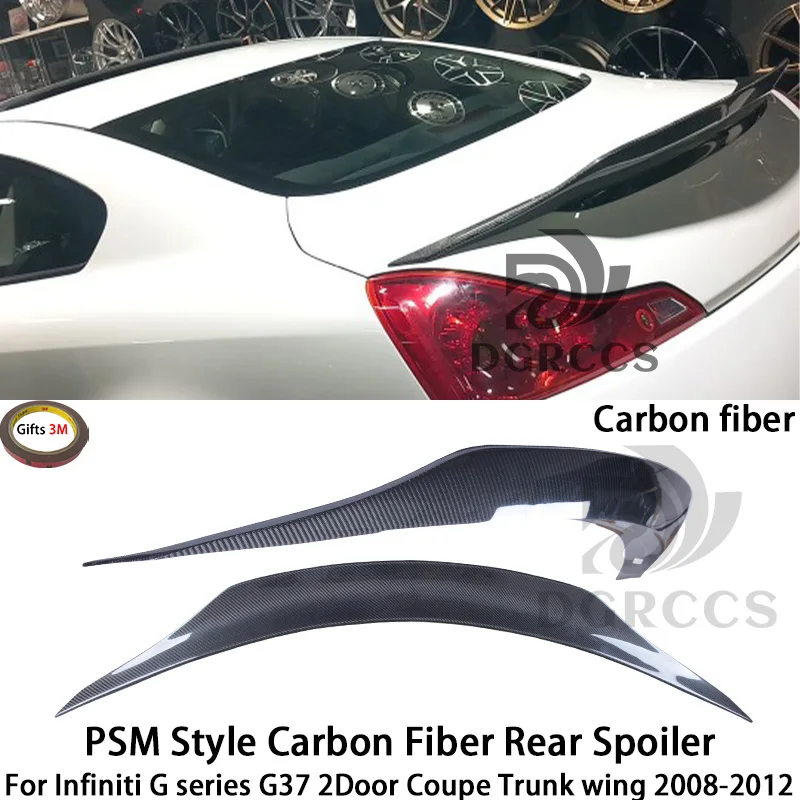 

For Infiniti G series G37 2Door Coupe PSM Style Carbon fiber Rear Spoiler Trunk wing 2008-2012 Carbon fiber FRP (not for IPL)