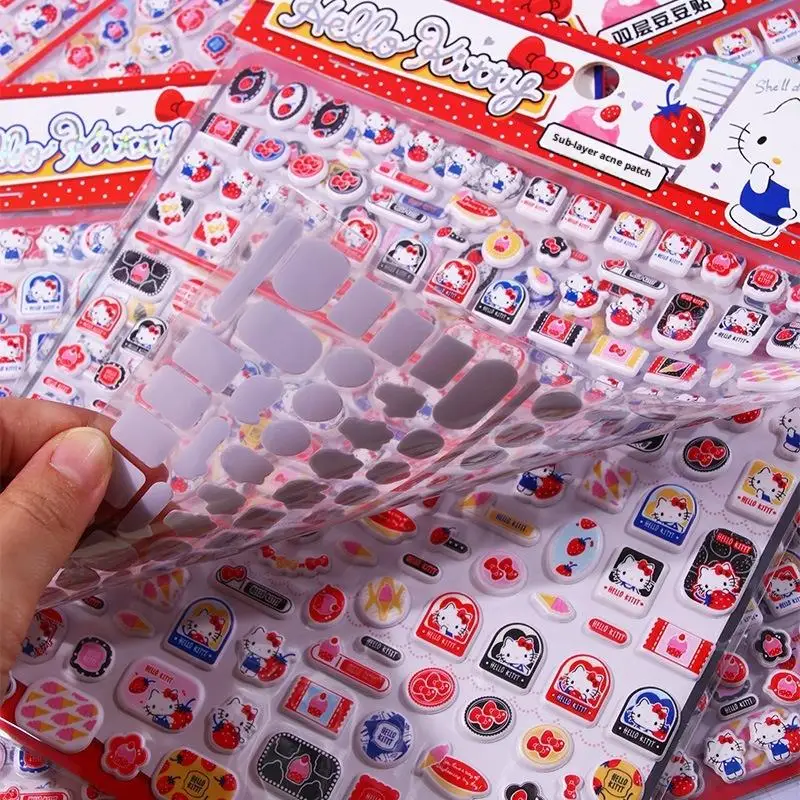 1 pçs olá kitty delicioso 3d adesivo em relevo bonito à prova dwaterproof água diy caso de telefone copo água adesivo decorativo estudante presente