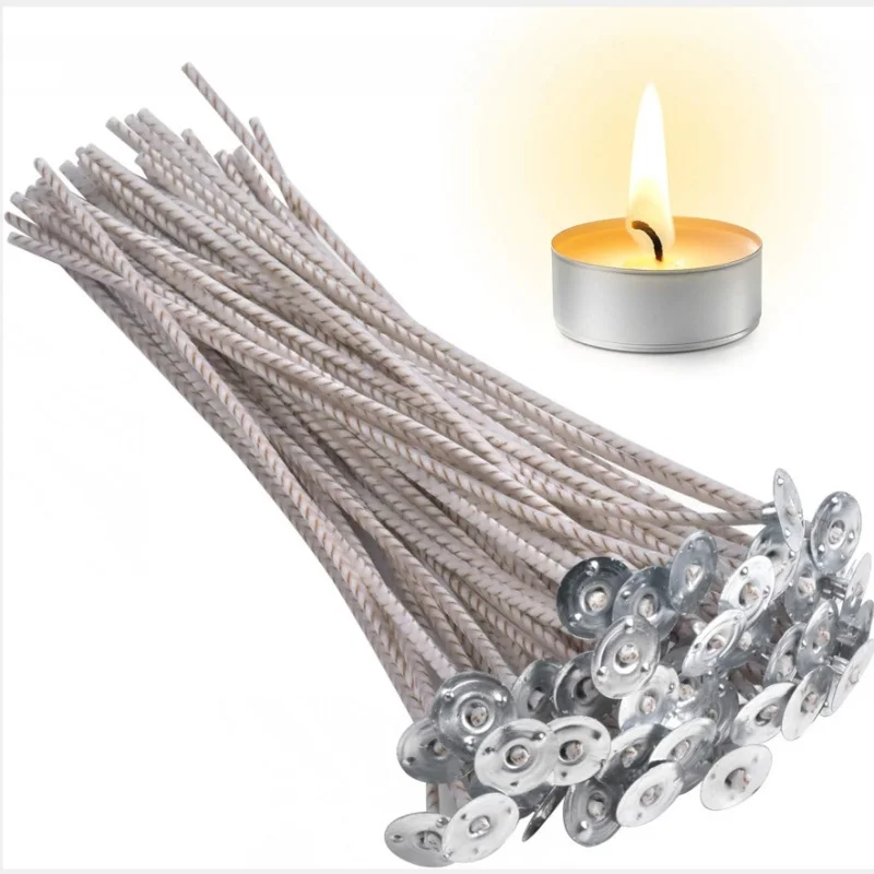 100 PCS Cotton Candle Wicks Brown Soybean Core Smokeless Candles 6/20cm Candle Making Supplies Wax Wicks for Candle Making