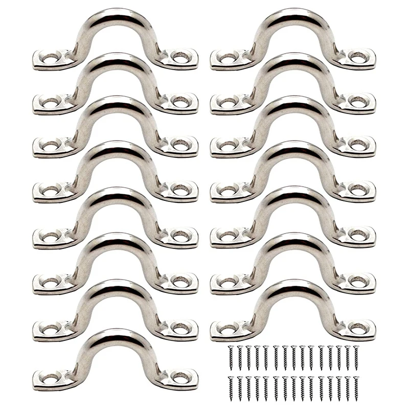 15Pcs Stainless Steel Peck Plate Eye Plates Ceiling Hook Kayak Eye Plate Kayak Pad for Kayak Canoe, Kayak Canoe Rigging