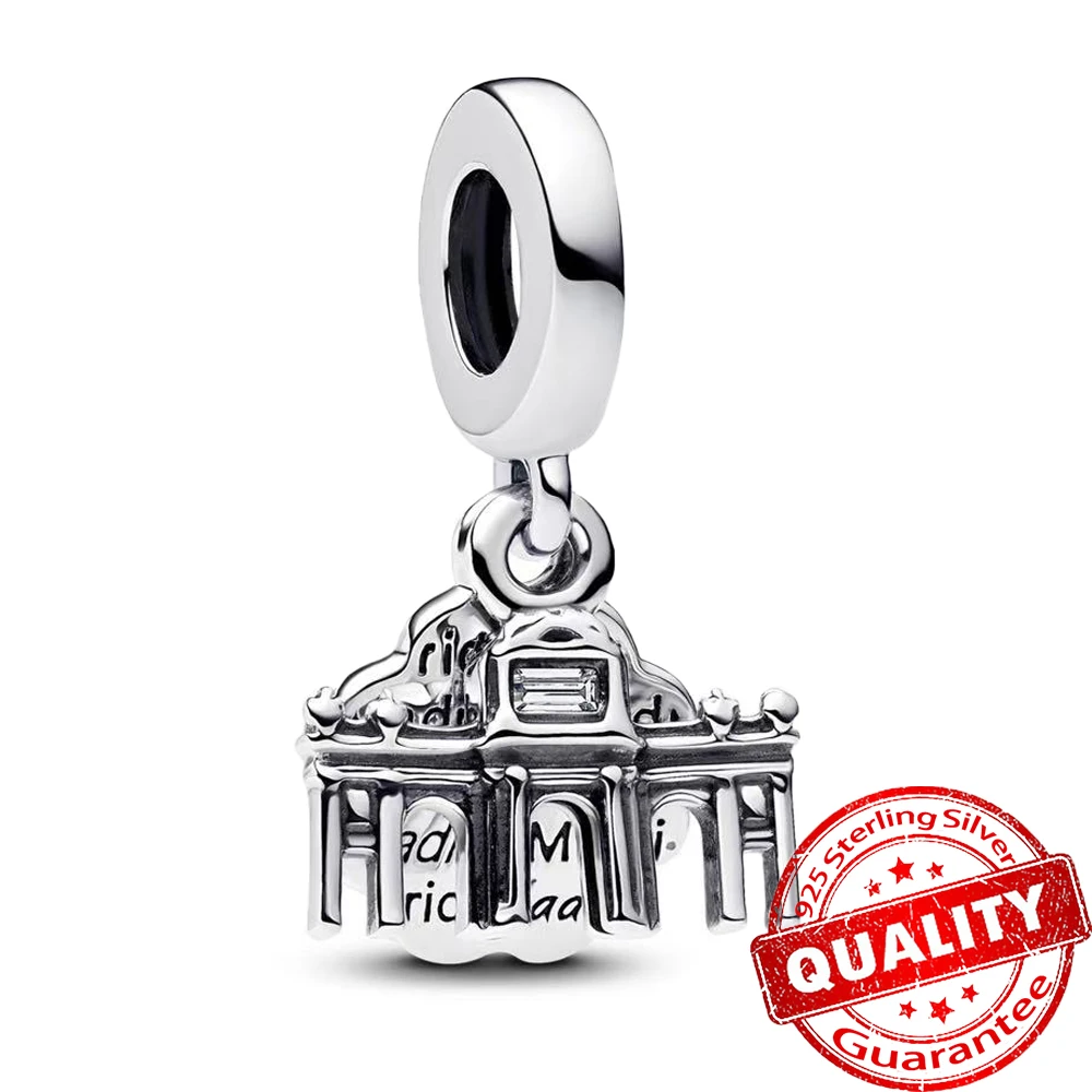 رائجة البيع حساسة 925 فضة القلب زهر الكرز متعدد الألوان استرخى سحر صالح الأصلي سوار قلادة هدية رائعة