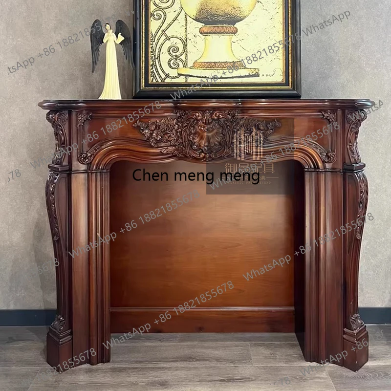 

Американский плита, резной камин, декоративный шкаф, европейский фон для гостиной, настенная бытовая полка