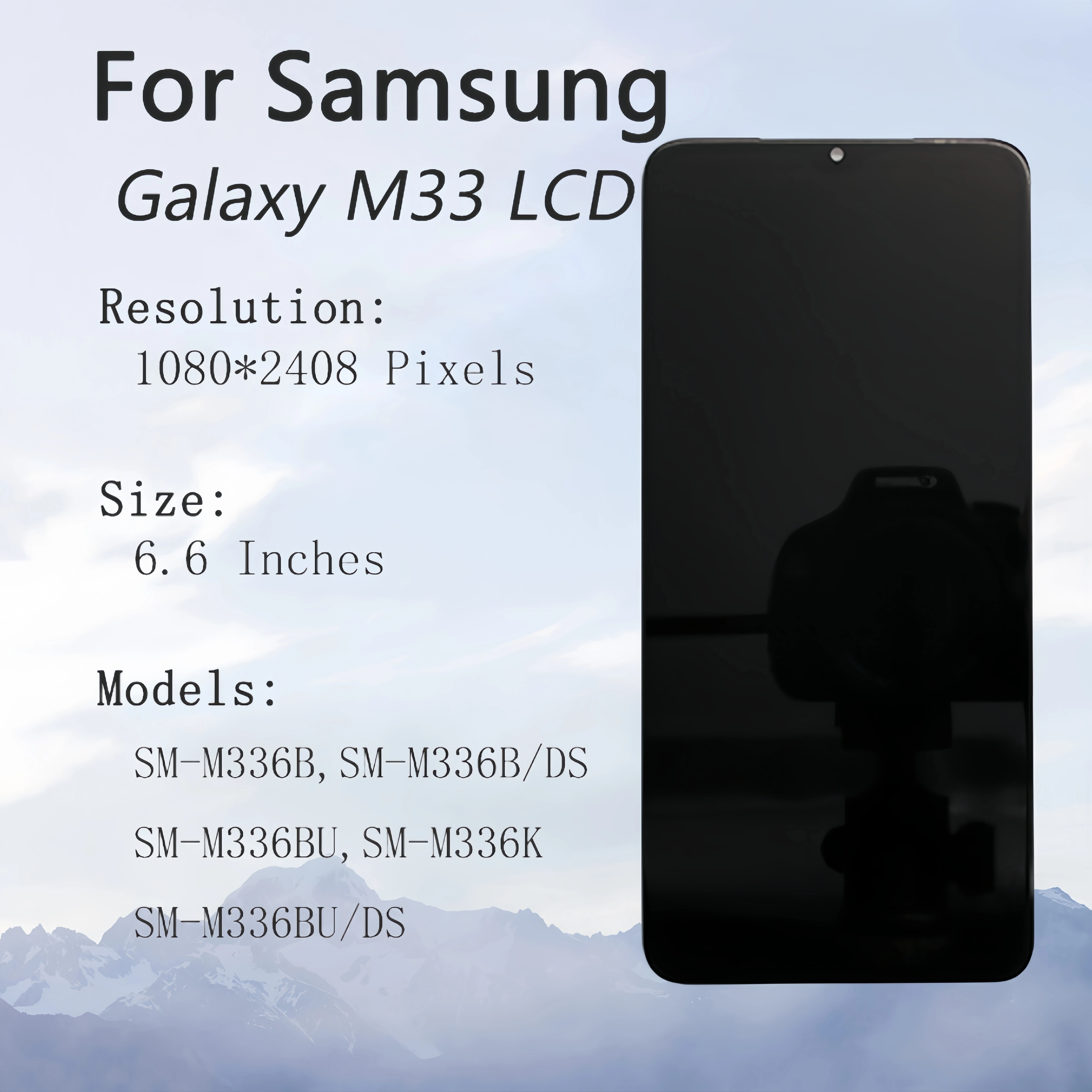 LCD Display Touch Screen Digitizer Assembly Replacement, Samsung Galaxy M33 5G, M336, SM-M336B, M336K, M336BU, M336B/DS