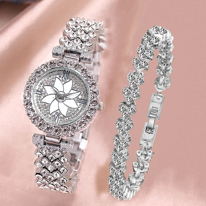 2024 Luxury Watches Women Diamond Rhinestone Fashion Elegant Wristwatch Quartz Watch Ladies Clock For Girl Relogio Feminino