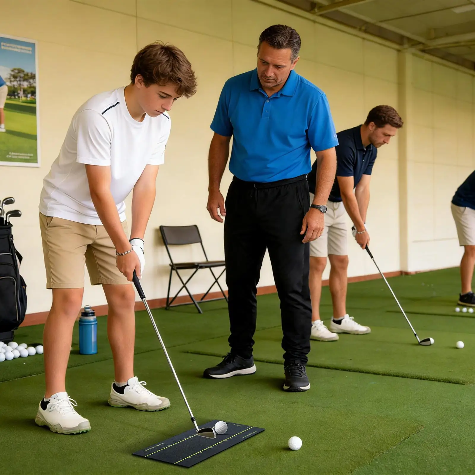 Golf Practice Mat Heavy Duty Folding Training Board Golf Practice Lie Angle Trainer Divot Mat For Improvement Correction