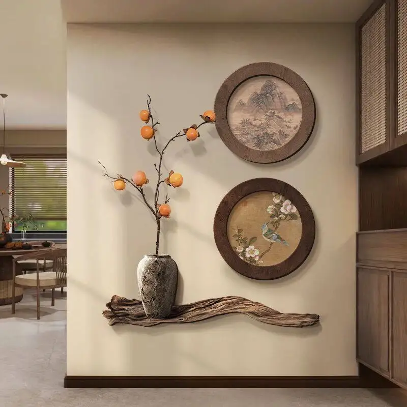 Aesthetic entrance decorative painting persimmon Ruyi corridor end of the corridor hanging high-end restaurant mural