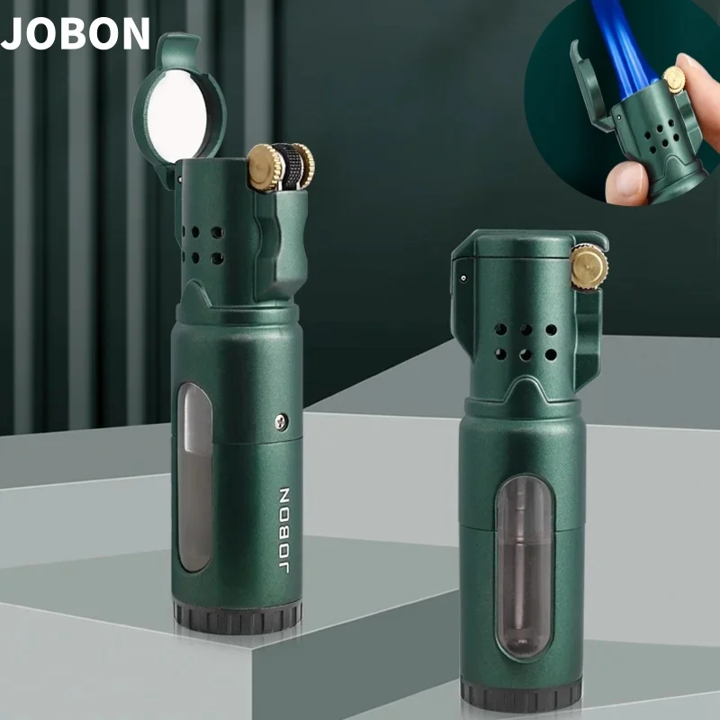 JOBON Grinding Wheel Lighter 3 Blue Flame Torch Turbo Jet Multifunctional Gas Lighter Metal Outdoor Windproof Ignition Tool