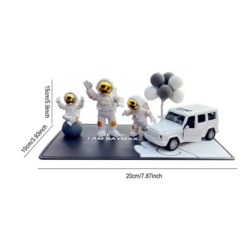 Astronaut Cake Topper Action Figures Car Interior Ornaments for Auto Rearview Mirror Hanging Pendant Desktop Model Decoration