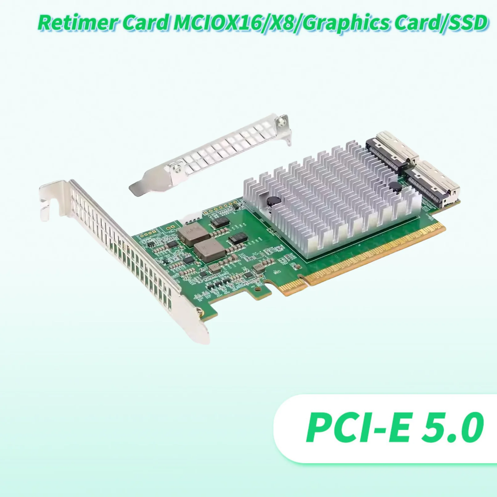 

НОВАЯ видеокарта Retimer PCIe 5.0 2025 года MCIO X16/X8 SSD