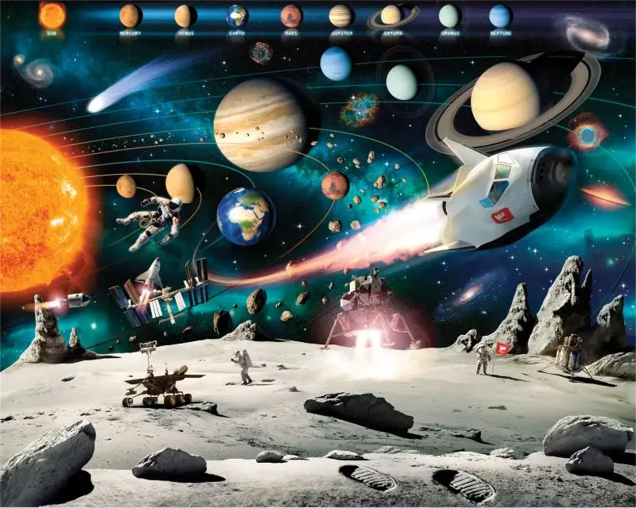Custom mural wallpapers for living room decoration background wall painting Universe galaxy earth photo 3d wallpaper for walls
