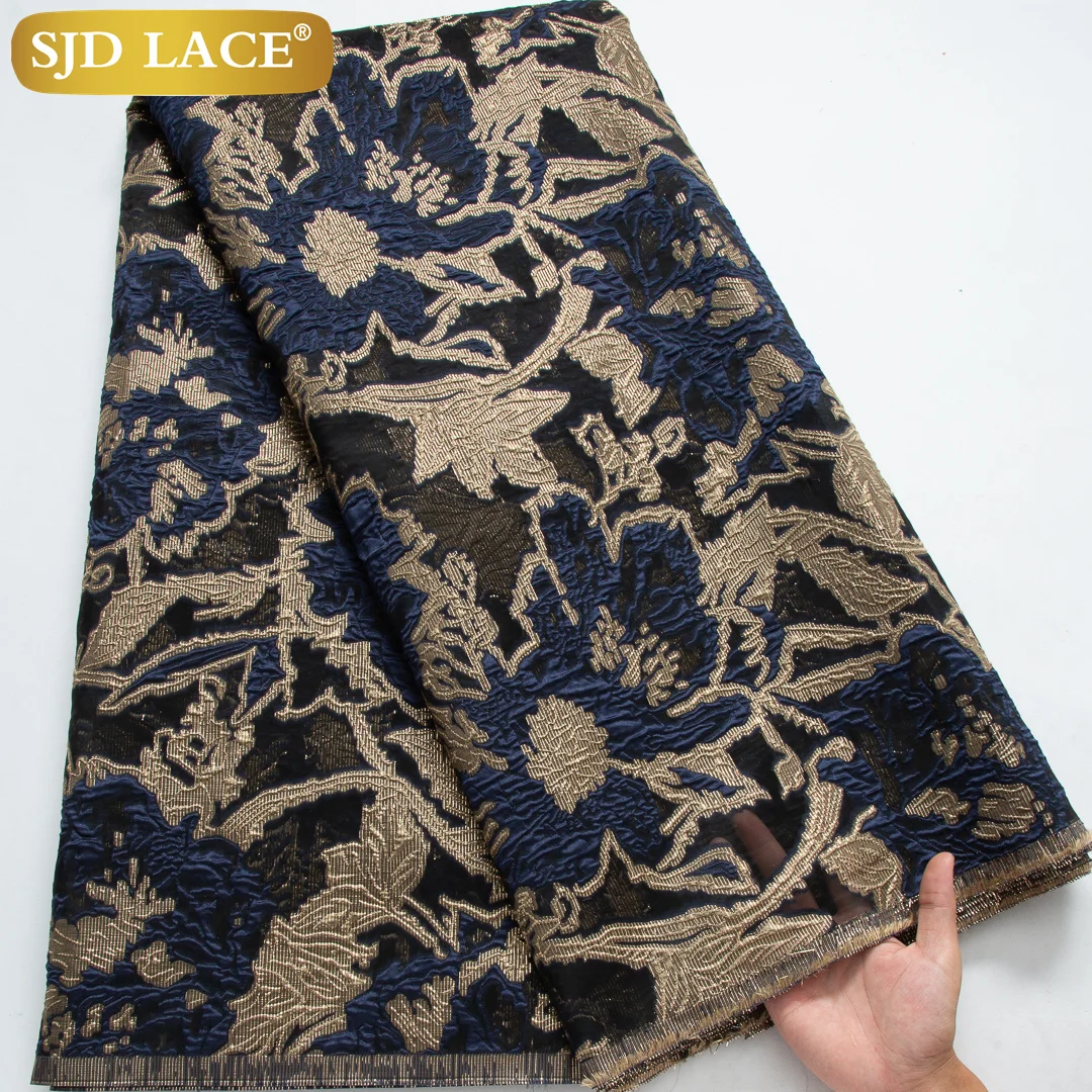 SJD LACA African Brocade Lace Fabric 2024 High Quality Nigerian Jacquard French Demask Lace For Sewing Women Party Dresses 4012