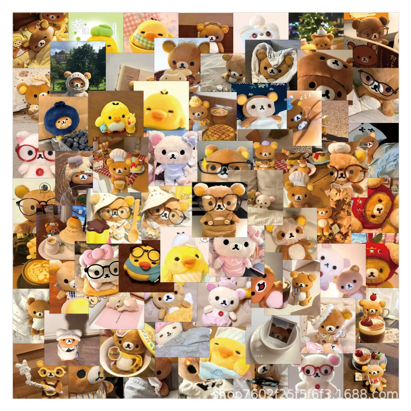 75PCS/set Rilakkuma Stickers Graffiti Stickers DIY Diary Phone Case Handmade Scrapbook Aesthetic Stickers