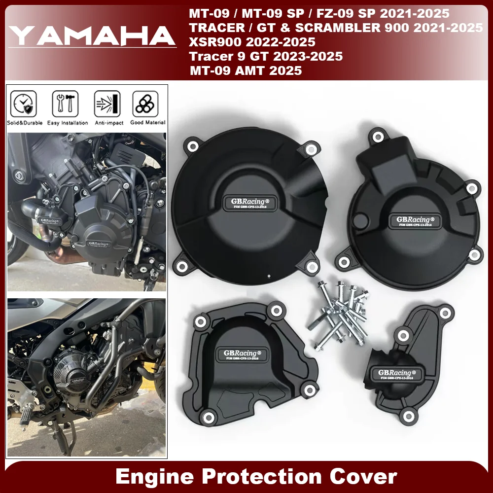 

For YAMAHA MT09 FZ09 XSR900 TRACER 9 GT 2021-2025 GBRacing Motorcycle Engine Protect Cover MT09 AMT 2025 Clutch Protection Cover