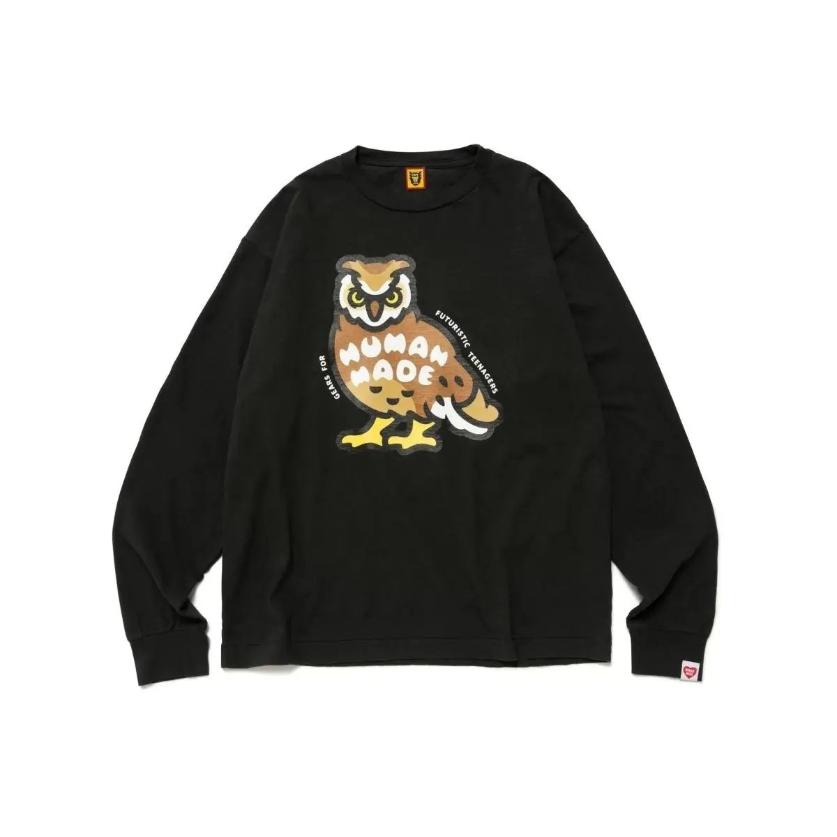 

Humanmade all cotton cute cartoon couple long sleeved T-shirt for autumn and winter tops, men's and women's base shirts