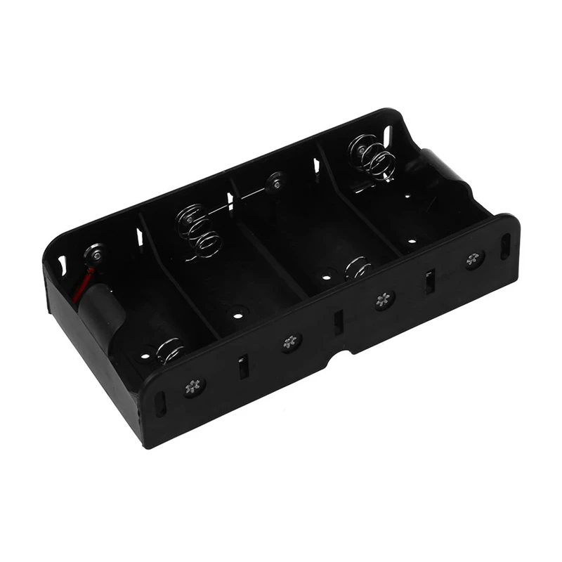 Spring Clip Black 4 X 1.5V D Size Battery Batteries Holder Case With 10 PCS 2 X 3V CR2032 Cell Button Battery Holder