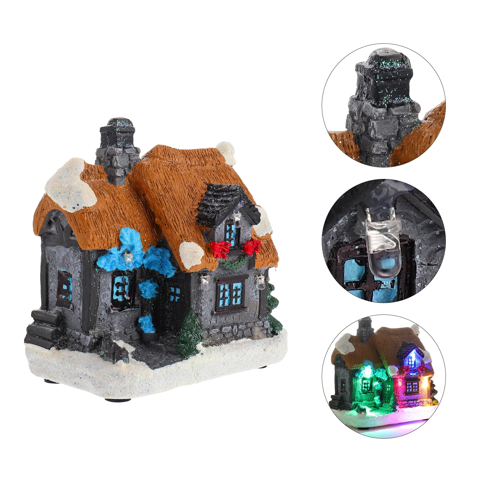 

Resin Decorative Mini House Xmas Chalet nament Lovely Festive Atmosphere Table Window Decoration Home Office Gift