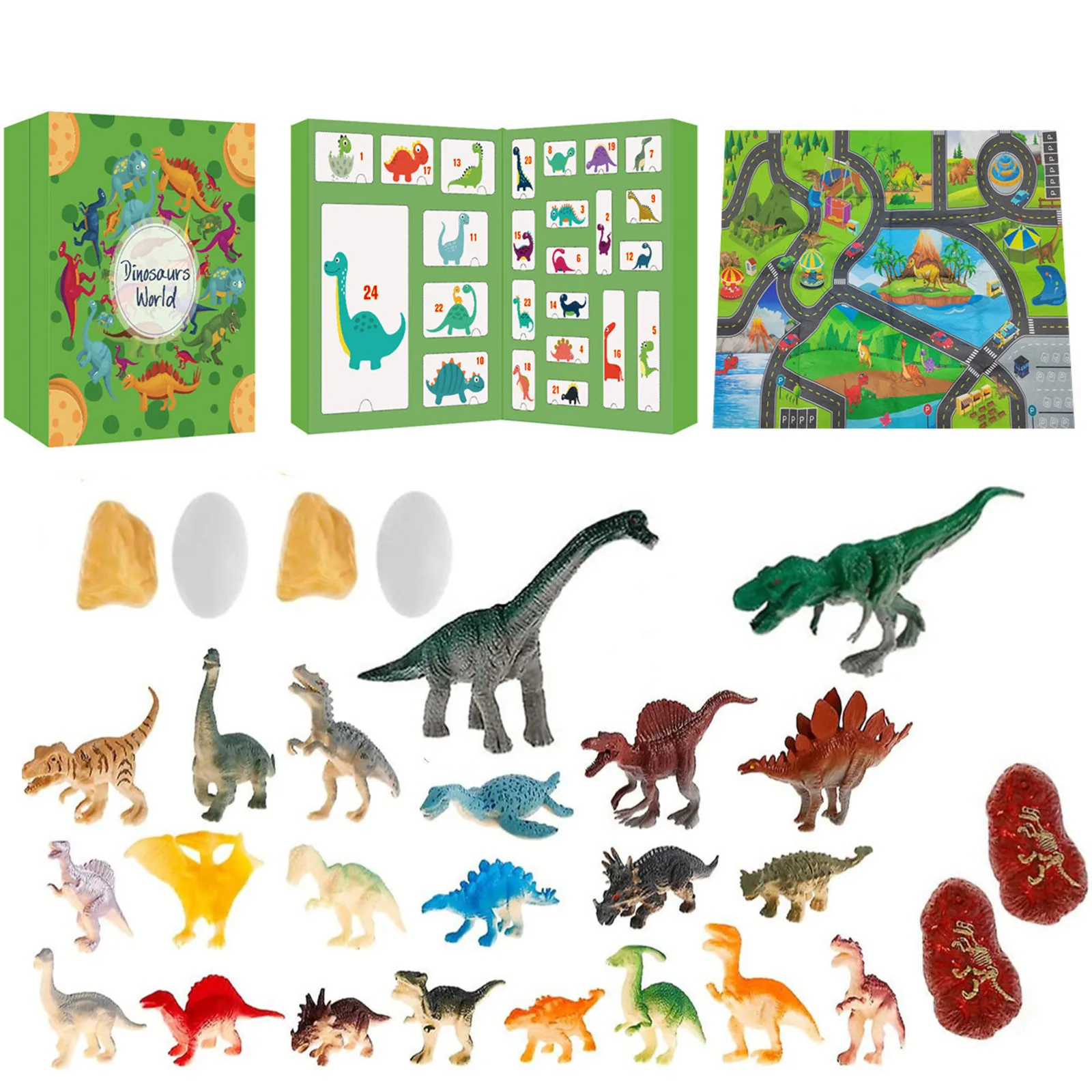 

Christmas blind box set children's party dinosaur gift decompression toy countdown calendar box Christmas toy doll 3D gift box