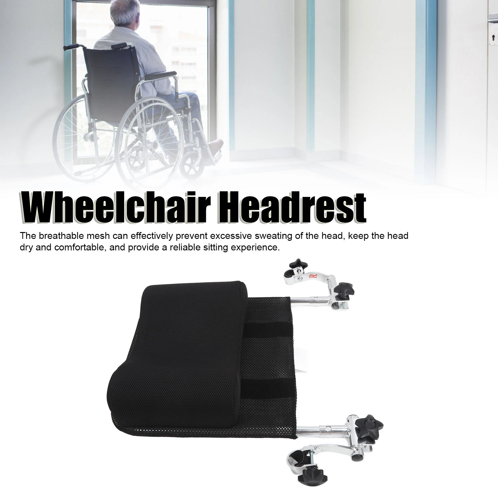 Wheelchair Headrest Breathable Adjustable Neck Support Head Straight Positioning Pillow Accessories for Seniors Pillow