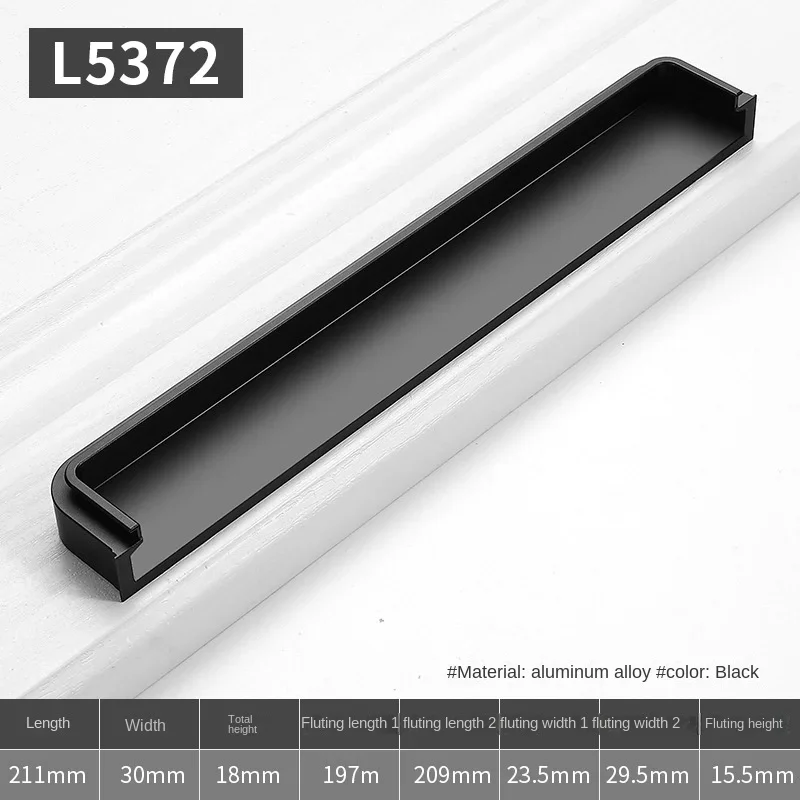 Trenching American Style Invisible Embedded Dark Handle Sliding Door Drawer Cabinet Door Wardrobe Handle Modern Minimalist