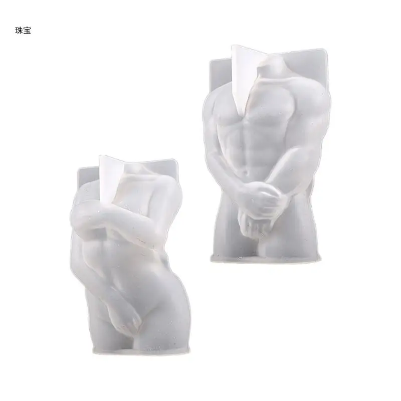 

X5QE Epoxy Handmade Soap Mold Human Body Statue Decor Mold for DIY Soap Decor