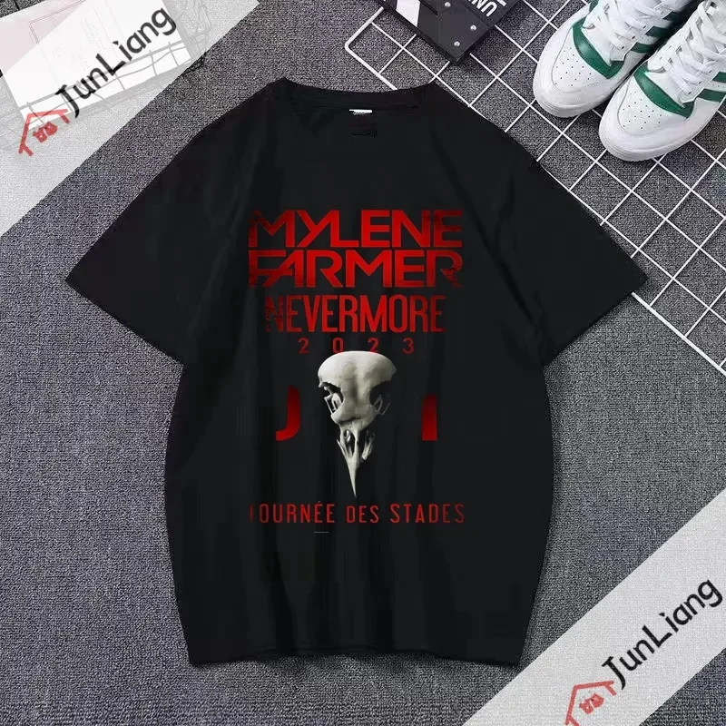 MYLENE FARMER Printed T-shirt Korean Fashion Shirt Men's and Women's T-shirt Loose Casual Street Wear