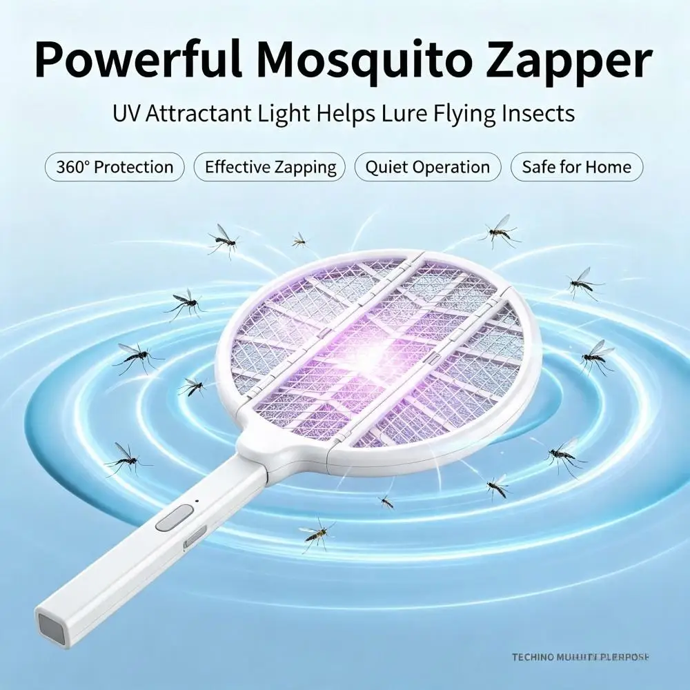 Foldable 2 in 1 Mosquito Killer, USB Charging 360° Insect Trap Portable Bug Zapper for Bedroom Camping Household Pest Control ﻿