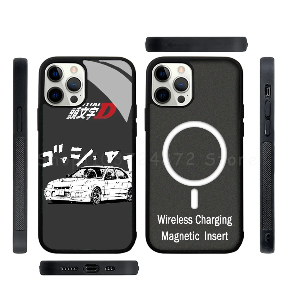 Anime Anime Initial D Phone Case Strong Magnetic For IPhone 15 14 13 Pro Max Alex Mirror For Magsafe Wireless Charging Cover