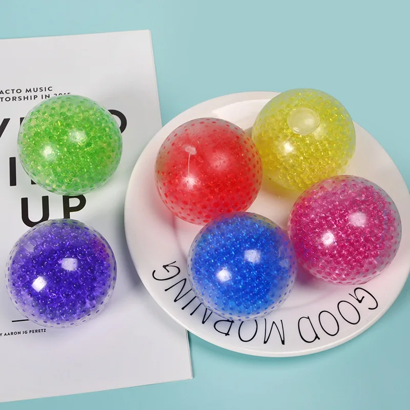 Boule de perles colorées sans filet, boule ventilatoire de perles d'eau colorées pour adultes et enfants, jouets anti-Stress et pétrissage