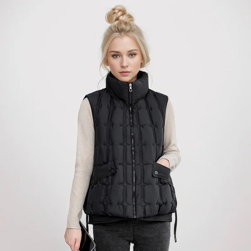 2024 Autumn New Cotton-padded Women\'s Jacket Short Cropped Puffer Jacket Loose-fit Down Vest Korean Style For Students Winter