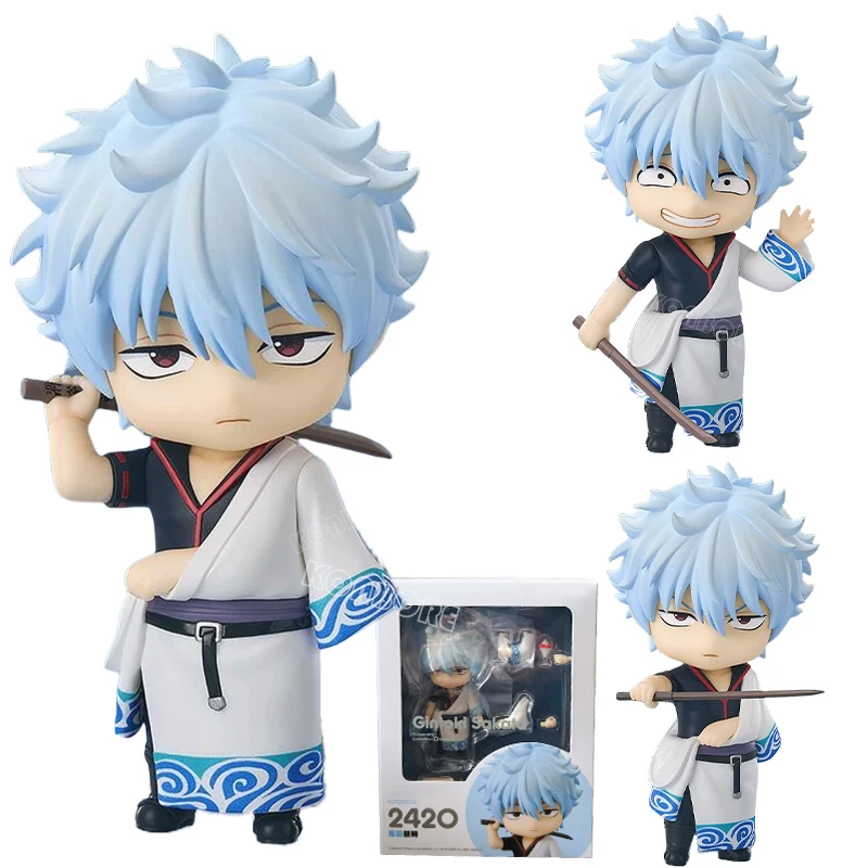 #2420 Gintama Sakata Gintoki Anime Figure Gintama Kagura Action Figure Shimura Shinpachi Figurine Collectible Model Doll Toys