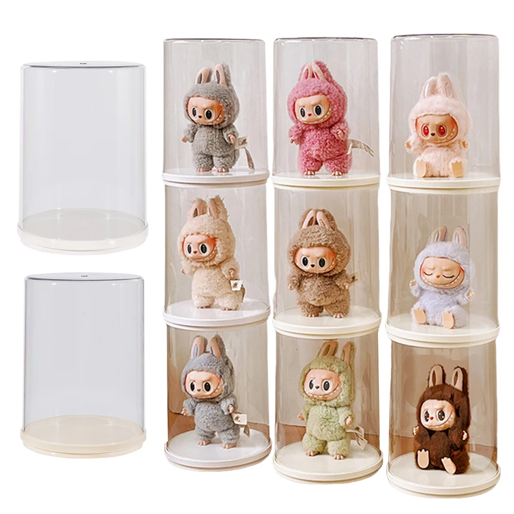 

Rotating Plush Pendant Display Box Transparent Plush Doll Display Case with Cover Doll Storage Box Dustproof for Collectibles