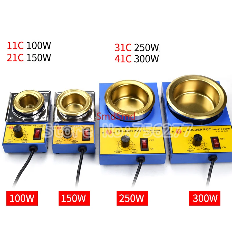 100W/ 150W/ 250W /300W/180W/280W/380W Portable Electric Solder Pot Melting Tin Soldering Pot 200-480 Degree 220V