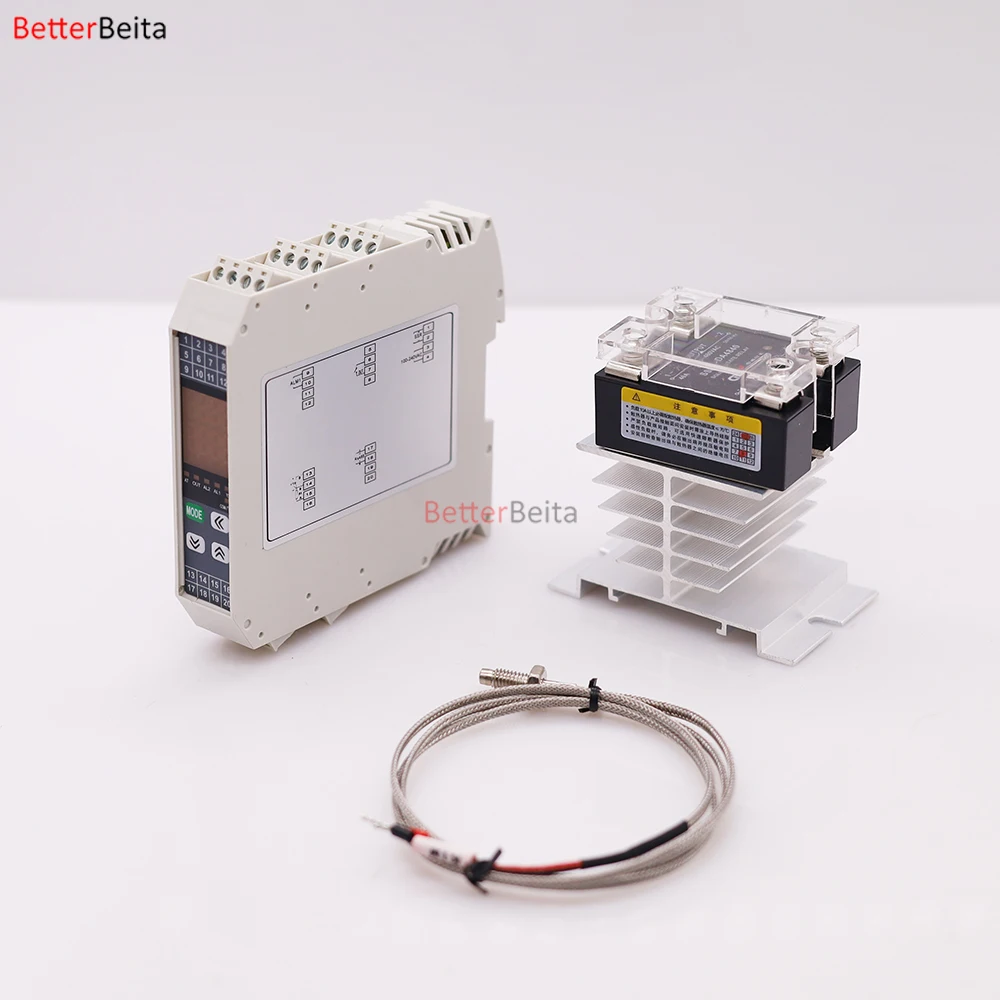 Модуль контроля температуры PID на DIN-рейке с односторонней сигнализацией SSR, связь RS485, цифровой термостат, контроллер терморегулятора